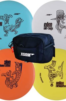 X-Com Disc Golf Beginner Starter Set with 4 Discs and Easy to Carry Bag